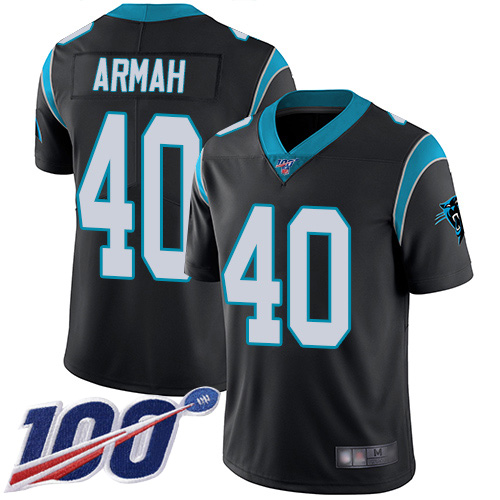 Carolina Panthers Limited Black Men Alex Armah Home Jersey NFL Football #40 100th Season Vapor Untouchable